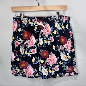 PacSun Bright Floral Drawstring Elastic Waist Lined Swim Trunks. Size: Small